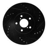 R1 Concepts 01-08 Saab 9-2X Front Right Drilled & Slotted Black Brake Rotor
