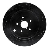 R1 Concepts 06-14 Subaru Tribeca Rear Left Drilled & Slotted Black Brake Rotor by R1 Concepts RNC-633-13036L