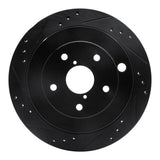 R1 Concepts 06-14 Subaru Tribeca Rear Left Drilled & Slotted Black Brake Rotor by R1 Concepts RNC-633-13036L