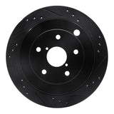 R1 Concepts 06-14 Subaru Tribeca Rear Right Drilled & Slotted Black Brake Rotor by R1 Concepts RNC-633-13036R