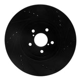 R1 Concepts 17-23 Subaru Crosstrek Front Left Drilled & Slotted Black Brake Rotor by R1 Concepts RNC-633-13037L