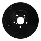 R1 Concepts 17-23 Subaru Crosstrek Front Left Drilled & Slotted Black Brake Rotor by R1 Concepts RNC-633-13037L