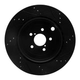 R1 Concepts 17-25 Subaru BRZ Rear Left Drilled & Slotted Black Brake Rotor by R1 Concepts RNC-633-13040L