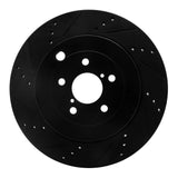 R1 Concepts 17-25 Subaru BRZ Rear Left Drilled & Slotted Black Brake Rotor by R1 Concepts RNC-633-13040L