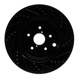 R1 Concepts 18-25 Subaru WRX Rear Left Drilled & Slotted Black Brake Rotor by R1 Concepts RNC-633-13042L