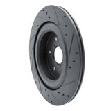 R1 Concepts -25 Subaru Ascent Rear Left Drilled & Slotted Black Brake Rotor by R1 Concepts RNC-633-13044L
