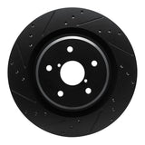 R1 Concepts -25 Subaru Ascent Rear Left Drilled & Slotted Black Brake Rotor by R1 Concepts RNC-633-13044L