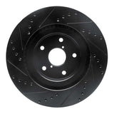 R1 Concepts -24 Subaru Forester Front Right Drilled & Slotted Black Brake Rotor by R1 Concepts RNC-633-13045R