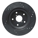R1 Concepts -25 Subaru Crosstrek Rear Left Drilled & Slotted Black Brake Rotor by R1 Concepts RNC-633-13046L