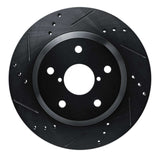 R1 Concepts -25 Subaru Crosstrek Rear Left Drilled & Slotted Black Brake Rotor by R1 Concepts RNC-633-13046L