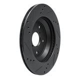 R1 Concepts -25 Subaru Crosstrek Rear Right Drilled & Slotted Black Brake Rotor by R1 Concepts RNC-633-13046R