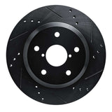R1 Concepts -25 Subaru Crosstrek Rear Right Drilled & Slotted Black Brake Rotor by R1 Concepts RNC-633-13046R