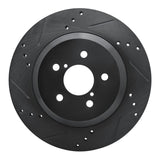 R1 Concepts -23 Subaru Crosstrek Rear Left Drilled & Slotted Black Brake Rotor by R1 Concepts RNC-633-13047L