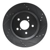 R1 Concepts -23 Subaru Crosstrek Rear Right Drilled & Slotted Black Brake Rotor by R1 Concepts RNC-633-13047R