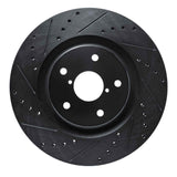 R1 Concepts 20-25 Subaru WRX Front Left Drilled & Slotted Black Brake Rotor