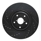 R1 Concepts 20-25 Subaru Crosstrek Front Right Drilled & Slotted Black Brake Rotor