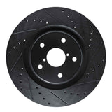 R1 Concepts 20-25 Subaru Crosstrek Front Right Drilled & Slotted Black Brake Rotor