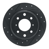 R1 Concepts 64-94 Alfa Romeo Giulia Rear Left Drilled & Slotted Black Brake Rotor