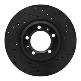 R1 Concepts 81-89 Alfa Romeo GTV-6 Front Right Drilled & Slotted Black Brake Rotor
