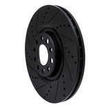 Dynamic Friction 2017-2025 Alfa Romeo Giulia Front Left Drilled & Slotted Black Brake Rotor by Dynamic Friction Company 633-16012L