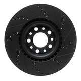 Dynamic Friction 2017-2025 Alfa Romeo Giulia Front Left Drilled & Slotted Black Brake Rotor by Dynamic Friction Company 633-16012L