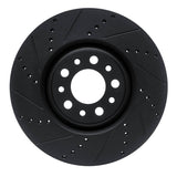 Dynamic Friction 2017-2025 Alfa Romeo Giulia Front Left Drilled & Slotted Black Brake Rotor by Dynamic Friction Company 633-16012L