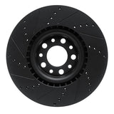 R1 Concepts 2017-2025 Alfa Romeo Stelvio Front Right Drilled & Slotted Black Brake Rotor