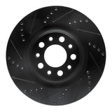 R1 Concepts 2017-2025 Alfa Romeo Stelvio Rear Left Drilled & Slotted Black Brake Rotor
