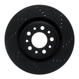 R1 Concepts 2017-2025 Alfa Romeo Stelvio Rear Right Drilled & Slotted Black Brake Rotor