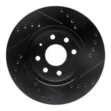 R1 Concepts 00-02 Daewoo Nubira Front Left Drilled & Slotted Black Brake Rotor
