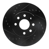 R1 Concepts 00-02 Daewoo Nubira Front Left Drilled & Slotted Black Brake Rotor