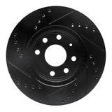 R1 Concepts 00-02 Daewoo Nubira Front Right Drilled & Slotted Black Brake Rotor