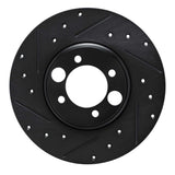 R1 Concepts 62-87 Jaguar XJS Rear Left Drilled & Slotted Black Brake Rotor