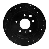 R1 Concepts 86-89 Jaguar Vanden Plas Rear Left Drilled & Slotted Black Brake Rotor by R1 Concepts RNC-633-20004L