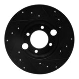 R1 Concepts 83-93 Jaguar XJRS Rear Left Drilled & Slotted Black Brake Rotor by R1 Concepts RNC-633-20005L