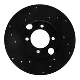 R1 Concepts 83-93 Jaguar XJRS Rear Left Drilled & Slotted Black Brake Rotor by R1 Concepts RNC-633-20005L