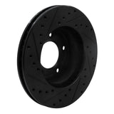 R1 Concepts 90-97 Jaguar XJ6 Front Right Drilled & Slotted Black Brake Rotor
