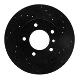 R1 Concepts 90-97 Jaguar XJ6 Front Right Drilled & Slotted Black Brake Rotor