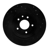 R1 Concepts 95-06 Jaguar XJ8 Rear Left Drilled & Slotted Black Brake Rotor by R1 Concepts RNC-633-20009L
