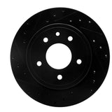 R1 Concepts 95-06 Jaguar XJ8 Rear Left Drilled & Slotted Black Brake Rotor by R1 Concepts RNC-633-20009L