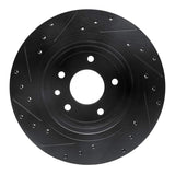 R1 Concepts 95-06 Jaguar XJR Rear Right Drilled & Slotted Black Brake Rotor by R1 Concepts RNC-633-20009R