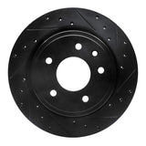 R1 Concepts 95-06 Jaguar XJR Rear Right Drilled & Slotted Black Brake Rotor by R1 Concepts RNC-633-20009R