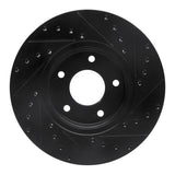R1 Concepts 97-03 Jaguar XJR Front Left Drilled & Slotted Black Brake Rotor