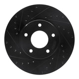 R1 Concepts 97-03 Jaguar XJR Front Left Drilled & Slotted Black Brake Rotor