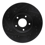 R1 Concepts 98-06 Jaguar XKR Front Right Drilled & Slotted Black Brake Rotor by R1 Concepts RNC-633-20011R