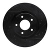 R1 Concepts 98-06 Jaguar XKR Front Right Drilled & Slotted Black Brake Rotor