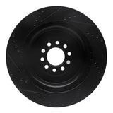 R1 Concepts 03-05 Jaguar S-Type Front Right Drilled & Slotted Black Brake Rotor by R1 Concepts RNC-633-20014R