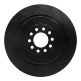R1 Concepts 03-05 Jaguar S-Type Front Right Drilled & Slotted Black Brake Rotor by R1 Concepts RNC-633-20014R