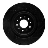 R1 Concepts 00-06 Jaguar XKR Front Left Drilled & Slotted Black Brake Rotor by R1 Concepts RNC-633-20016L