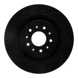 R1 Concepts 00-06 Jaguar XKR Front Left Drilled & Slotted Black Brake Rotor by R1 Concepts RNC-633-20016L